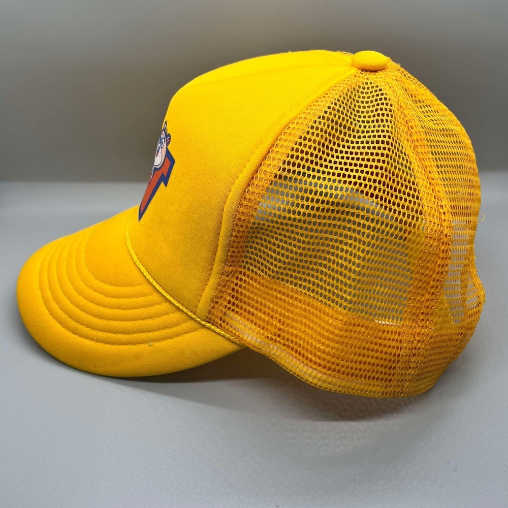 Wally's Letterman Yellow Squirrel Foam Trucker Hat/adjustable SnapBack Cap YOUTH - Picture 10 of 11